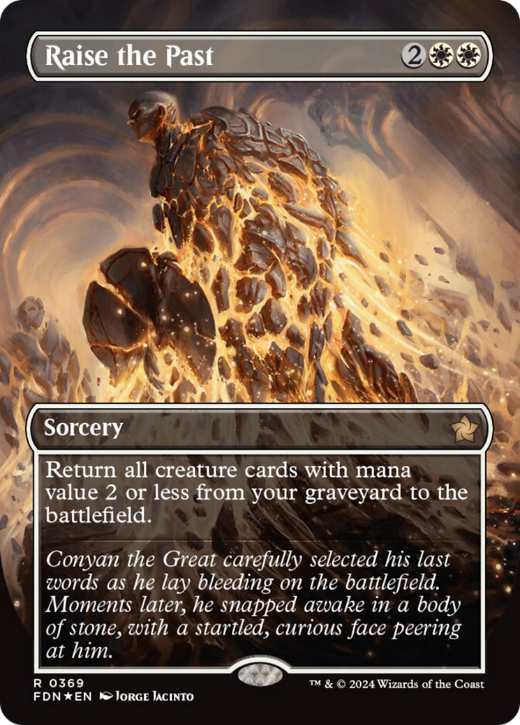 Raise the Past (Borderless) (Mana Foil) [Foundations] | Gate City Games LLC