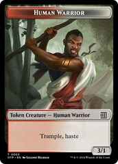 Treasure // Human Warrior Double-Sided Token [Outlaws of Thunder Junction Tokens] | Gate City Games LLC