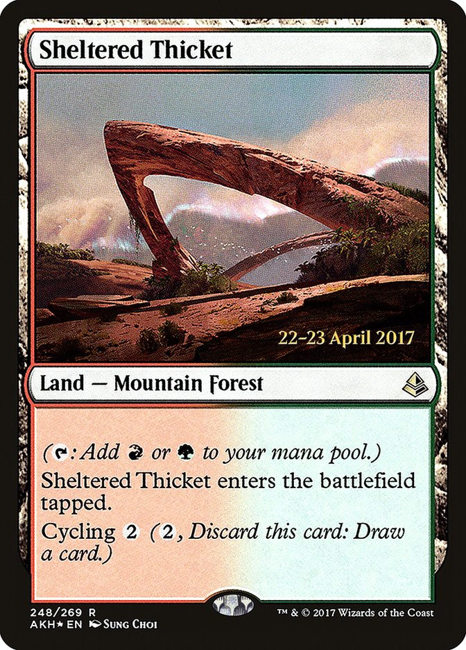 Sheltered Thicket [Amonkhet Prerelease Promos] | Gate City Games LLC