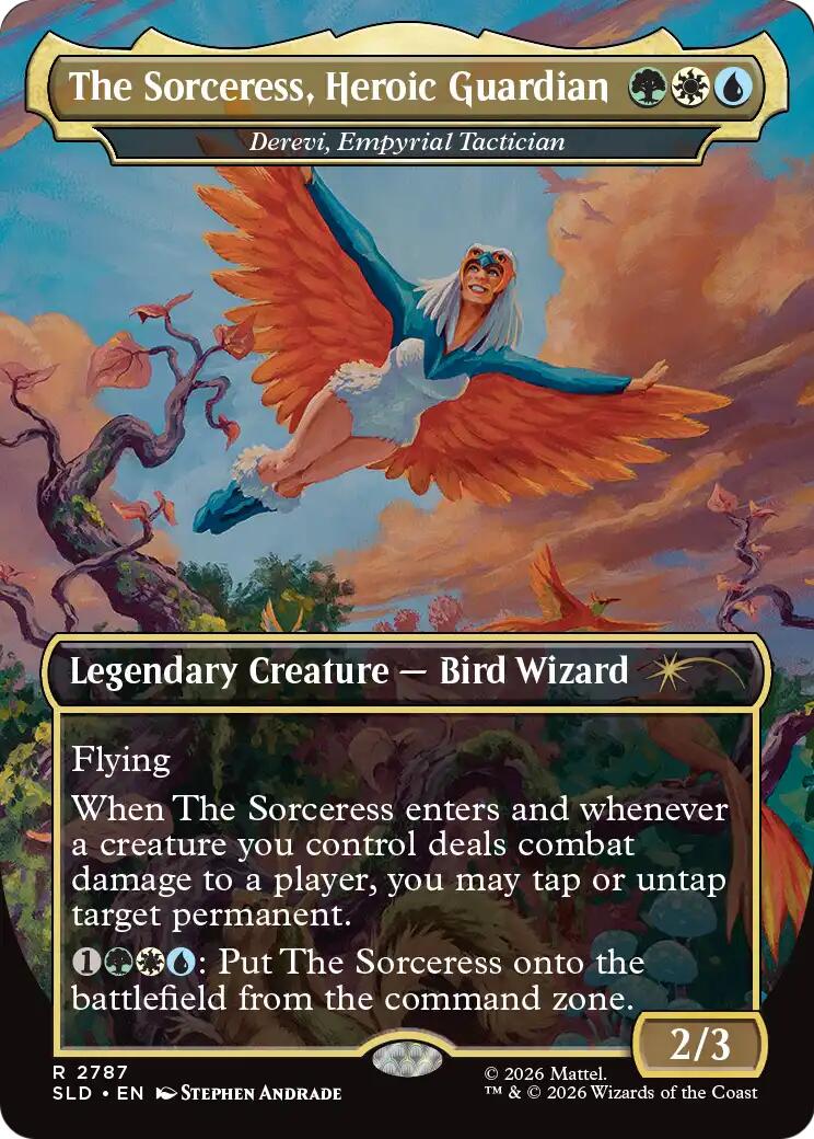 The Sorceress, Heroic Guardian - Derevi, Empyrial Tactician [Secret Lair Drop Series] | Gate City Games LLC