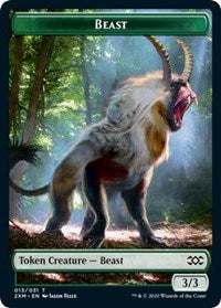 Beast // Saproling Double-Sided Token [Double Masters Tokens] | Gate City Games LLC