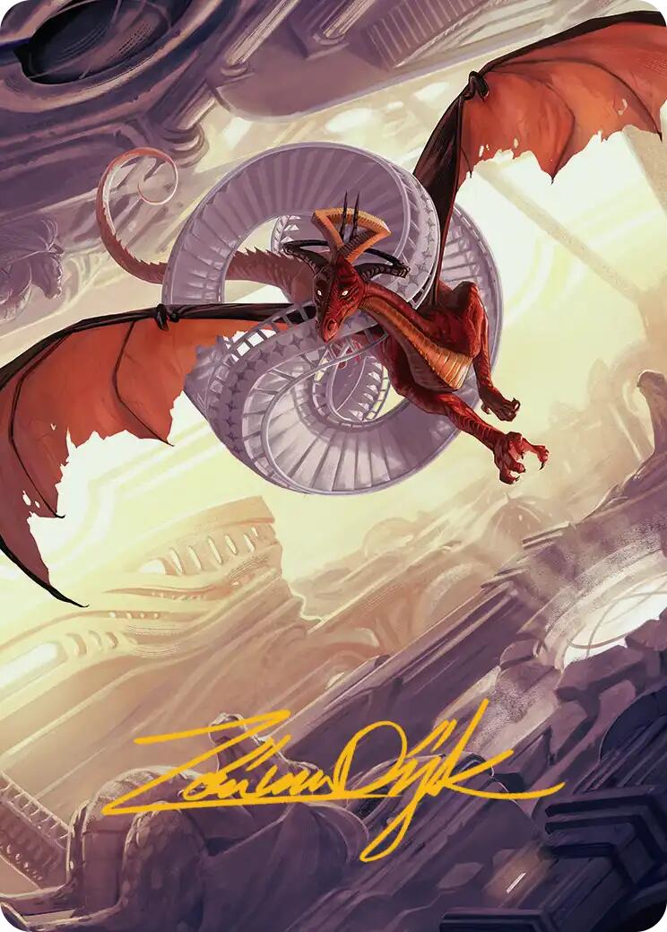 Draconic Visitor Art Card (Gold-Stamped Signature) [Reality Fracture Art Series] | Gate City Games LLC