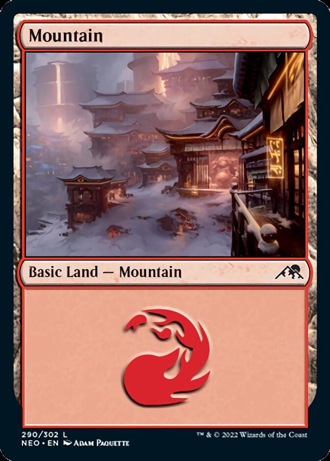 Mountain (290) [Kamigawa: Neon Dynasty] | Gate City Games LLC