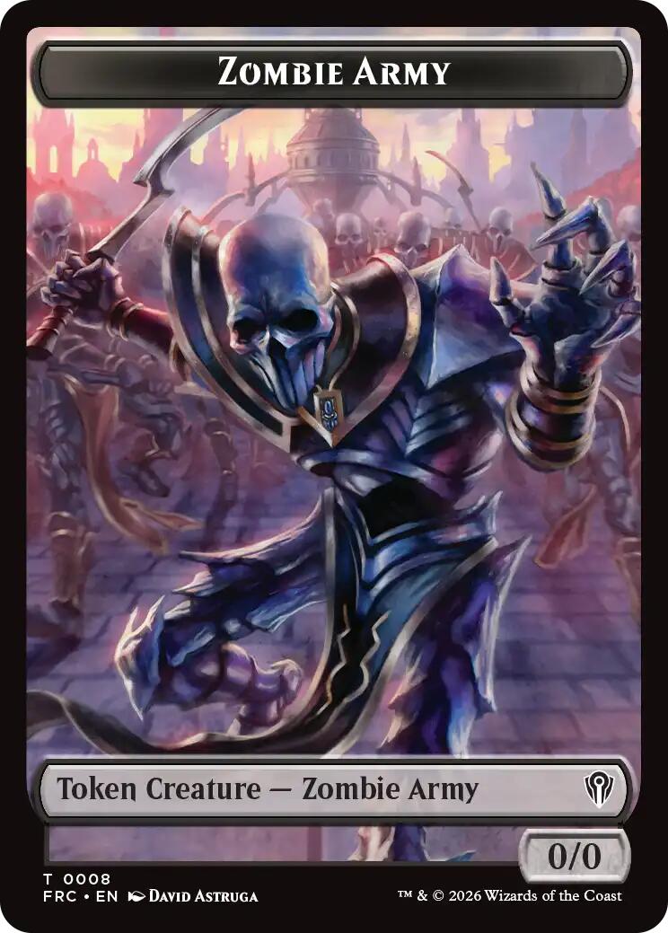 Zombie Army // Goblin Double-Sided Token [Reality Fracture Commander Tokens] | Gate City Games LLC