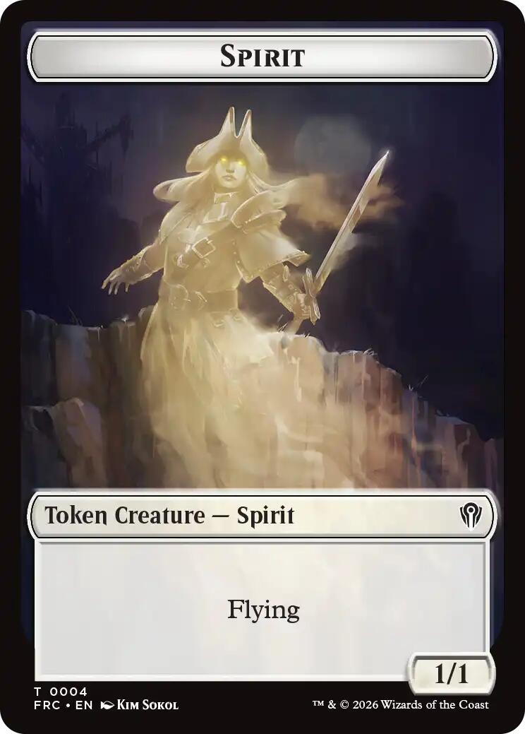 Spirit // Jace Double-Sided Token [Reality Fracture Commander Tokens] | Gate City Games LLC