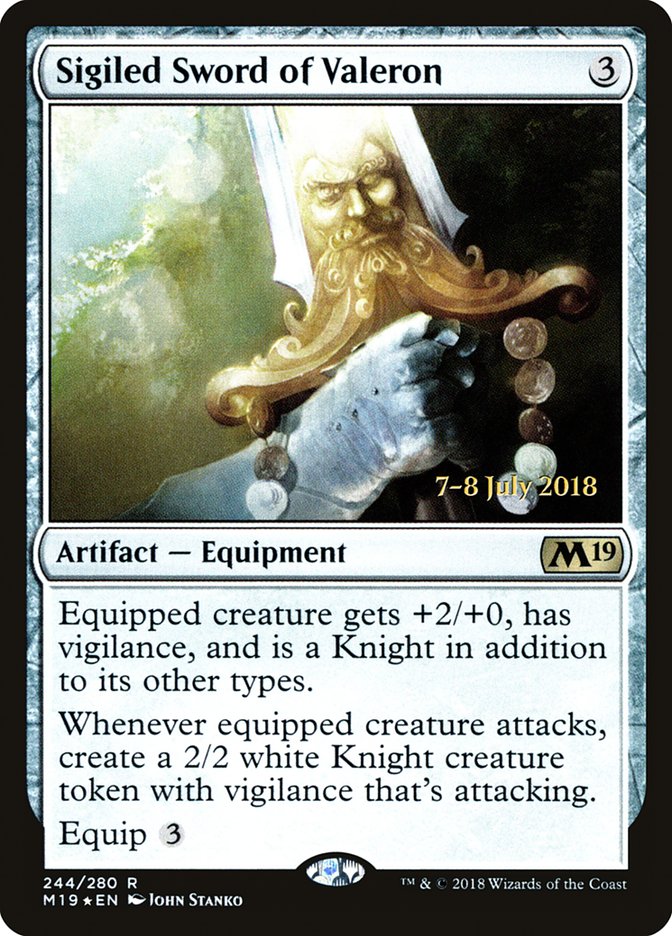 Sigiled Sword of Valeron [Core Set 2019 Prerelease Promos] | Gate City Games LLC