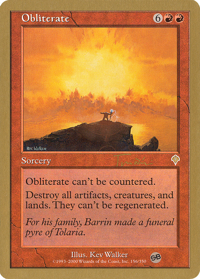 Obliterate (Jan Tomcani) (SB) [World Championship Decks 2001] | Gate City Games LLC