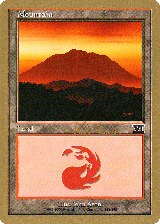 Mountain (kb343) (Kai Budde) [World Championship Decks 1999] | Gate City Games LLC