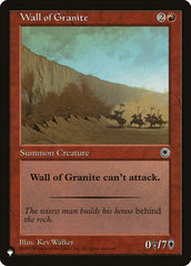 Wall of Granite [The List] | Gate City Games LLC