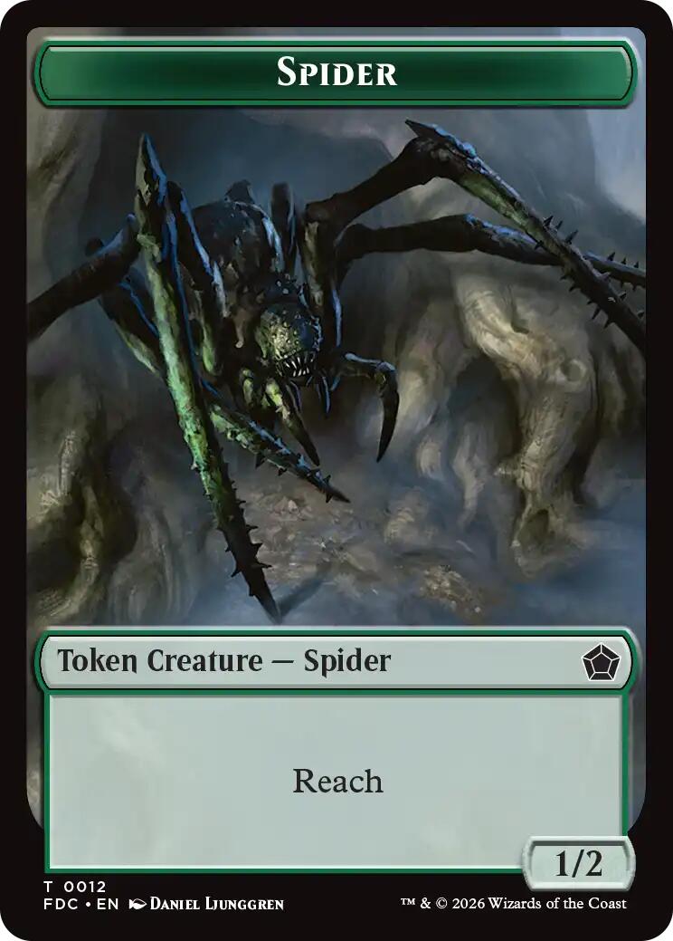 Spider // Phyrexian Beast Double-Sided Token [Foundations Commander Tokens] | Gate City Games LLC
