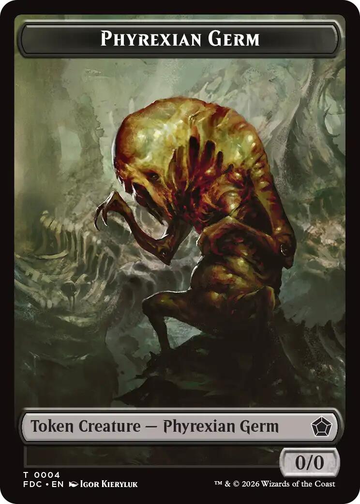 Phyrexian Germ // Phyrexian Beast Double-Sided Token [Foundations Commander Tokens] | Gate City Games LLC