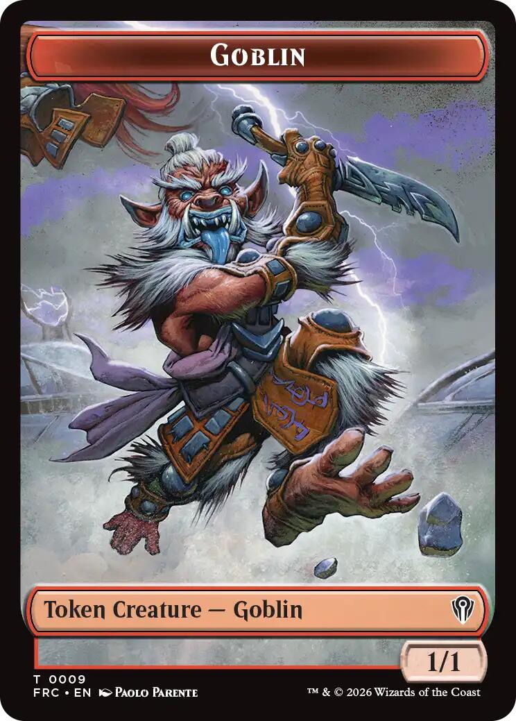 Goblin // Spirit Double-Sided Token [Reality Fracture Commander Tokens] | Gate City Games LLC