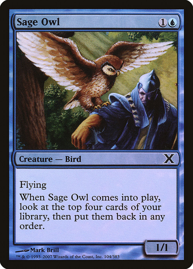 Sage Owl (Premium Foil) [Tenth Edition] | Gate City Games LLC