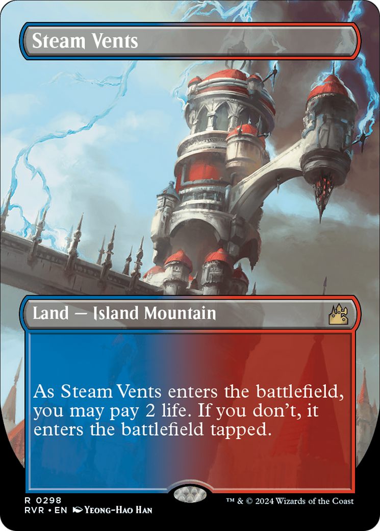 Steam Vents (Borderless) [Ravnica Remastered] | Gate City Games LLC