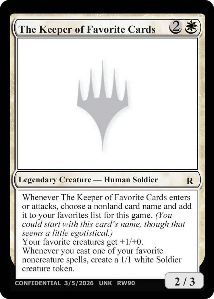 The Keeper of Favorite Cards (3/5/2026) [Unknown Event] | Gate City Games LLC