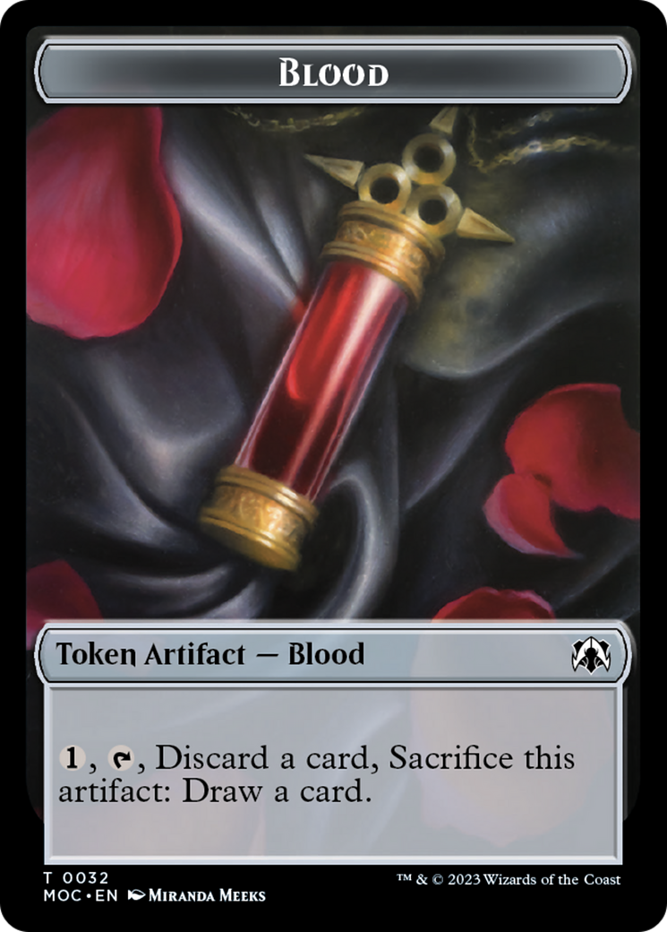 Golem // Blood Double-Sided Token [March of the Machine Commander Tokens] | Gate City Games LLC