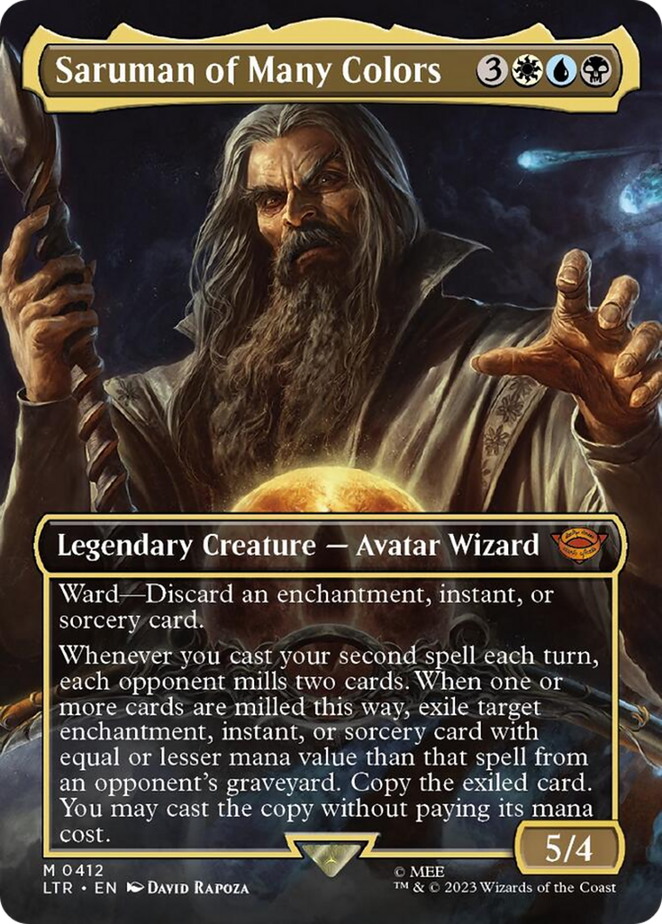 Saruman of Many Colors (Borderless Alternate Art) [The Lord of the Rings: Tales of Middle-Earth] | Gate City Games LLC