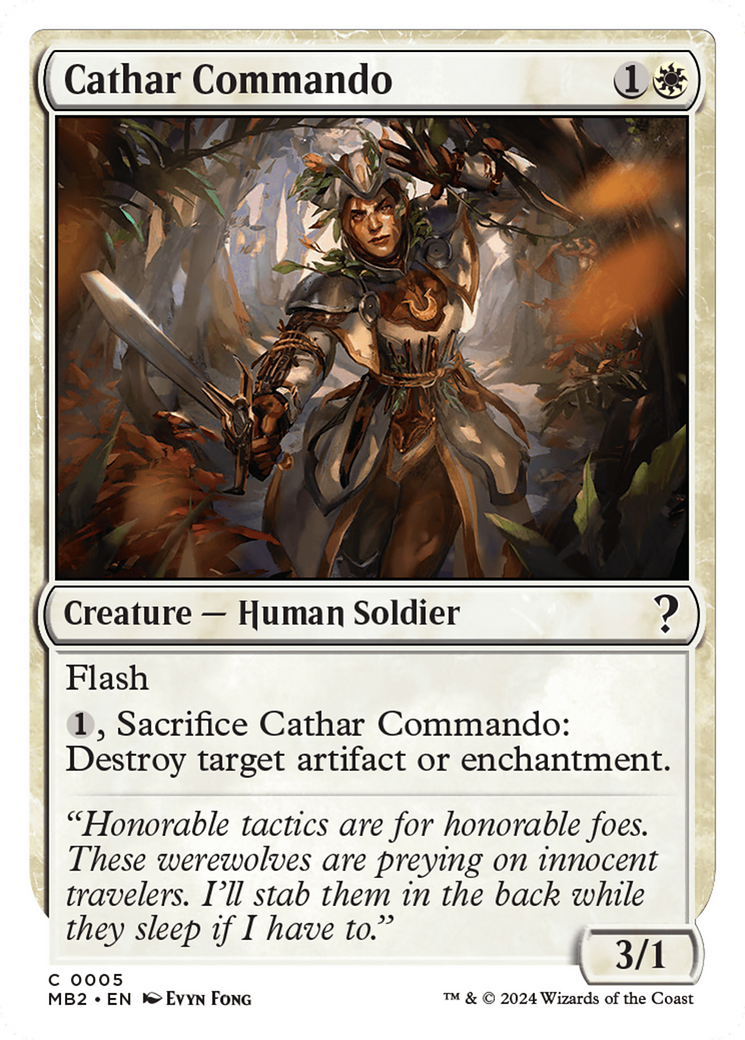 Cathar Commando (White Border) [Mystery Booster 2] | Gate City Games LLC