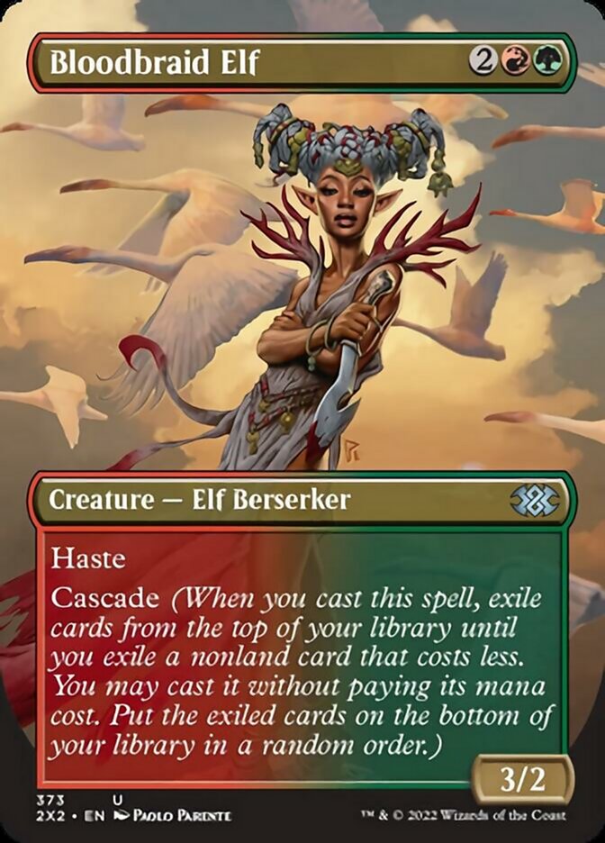 Bloodbraid Elf (Borderless Alternate Art) [Double Masters 2022] | Gate City Games LLC