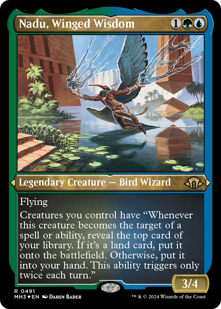 Nadu, Winged Wisdom (Foil Etched) [Modern Horizons 3] | Gate City Games LLC