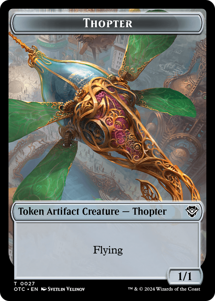 Thopter // Treasure Double-Sided Token [Outlaws of Thunder Junction Commander Tokens] | Gate City Games LLC