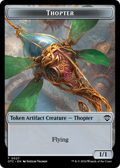 Thopter // Manifest Double-Sided Token [Outlaws of Thunder Junction Commander Tokens] | Gate City Games LLC