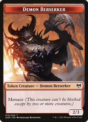 Elf Warrior // Demon Berserker Double-Sided Token [Kaldheim Tokens] | Gate City Games LLC