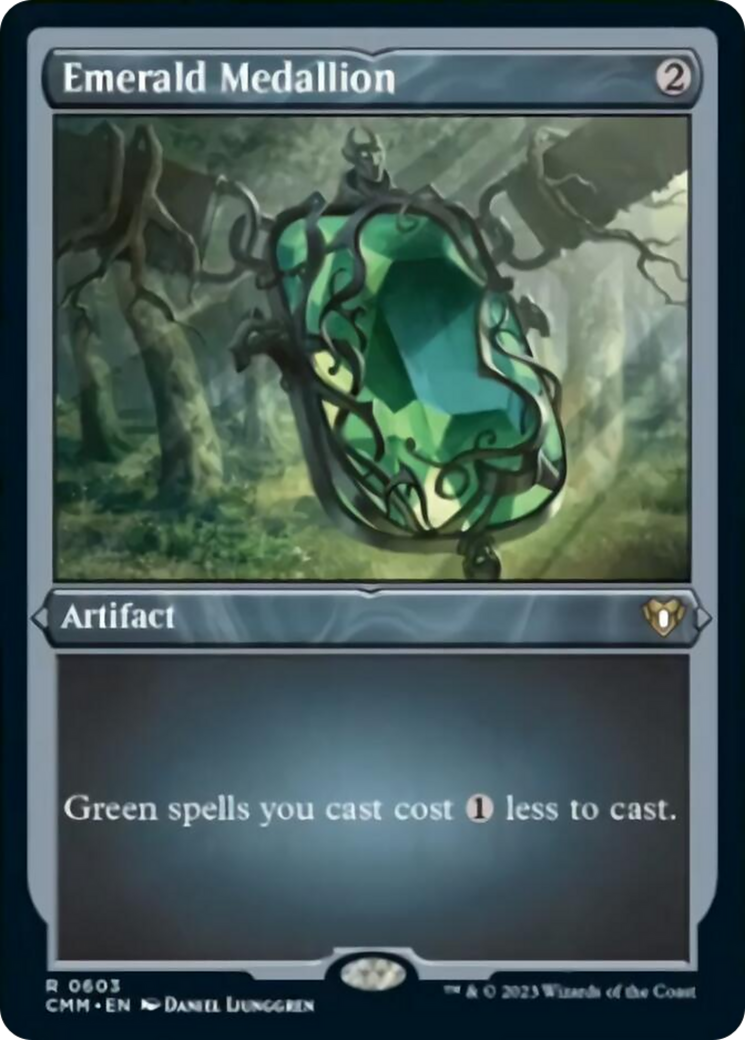 Emerald Medallion (Foil Etched) [Commander Masters] | Gate City Games LLC