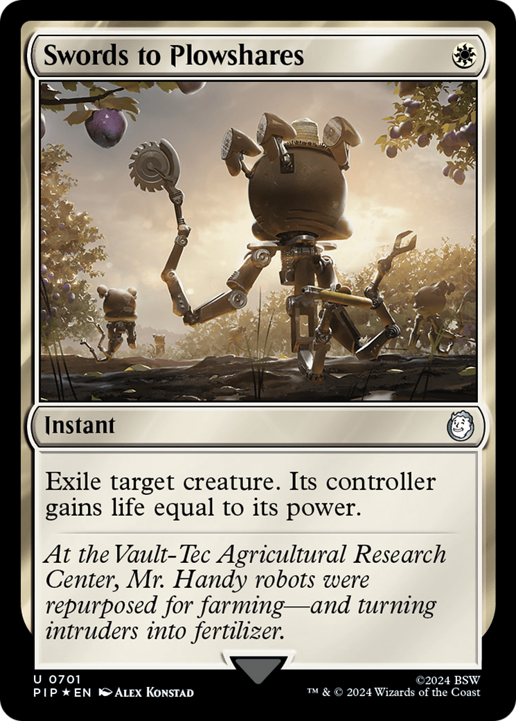 Swords to Plowshares (Surge Foil) [Fallout] | Gate City Games LLC