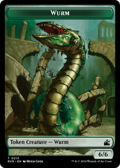 Elf Knight // Wurm Double-Sided Token [Ravnica Remastered Tokens] | Gate City Games LLC