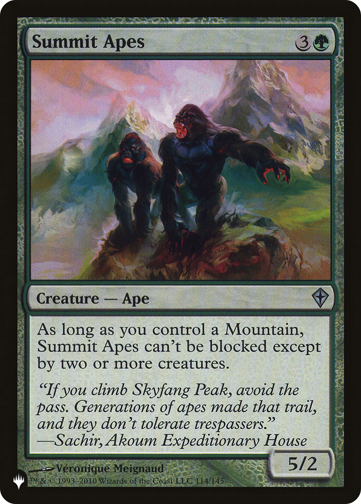 Summit Apes [The List Reprints] | Gate City Games LLC