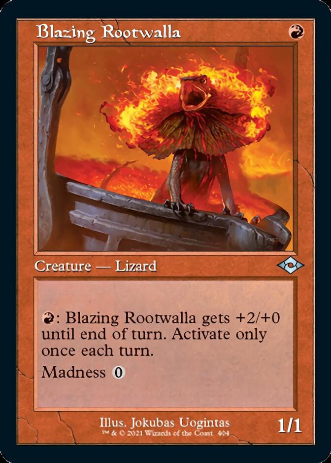 Blazing Rootwalla (Retro Foil Etched) [Modern Horizons 2] | Gate City Games LLC