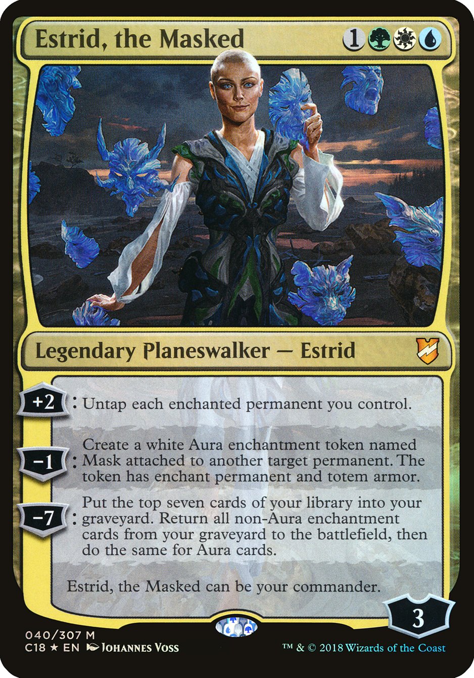 Estrid, the Masked (Oversized) [Commander 2018 Oversized] | Gate City Games LLC