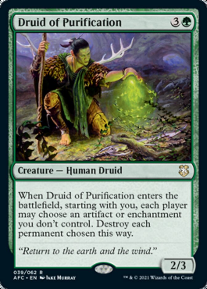 Druid of Purification [Dungeons & Dragons: Adventures in the Forgotten Realms Commander] | Gate City Games LLC