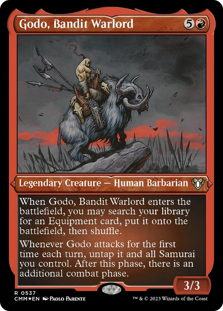 Godo, Bandit Warlord (Foil Etched) [Commander Masters] | Gate City Games LLC