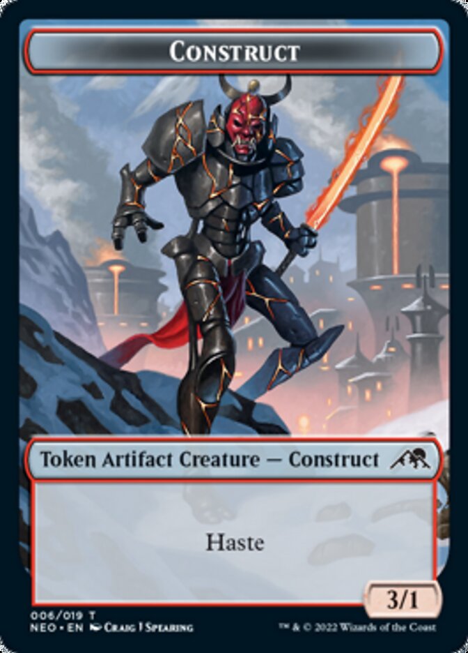 Samurai // Construct (006) Double-Sided Token [Kamigawa: Neon Dynasty Tokens] | Gate City Games LLC