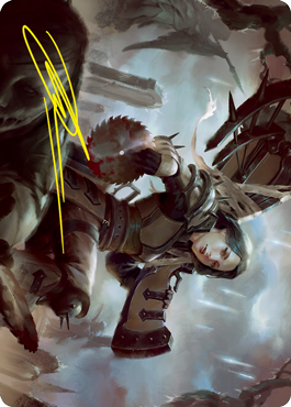 Sawblade Slinger Art Card (Gold-Stamped Signature) [Innistrad: Crimson Vow Art Series] | Gate City Games LLC