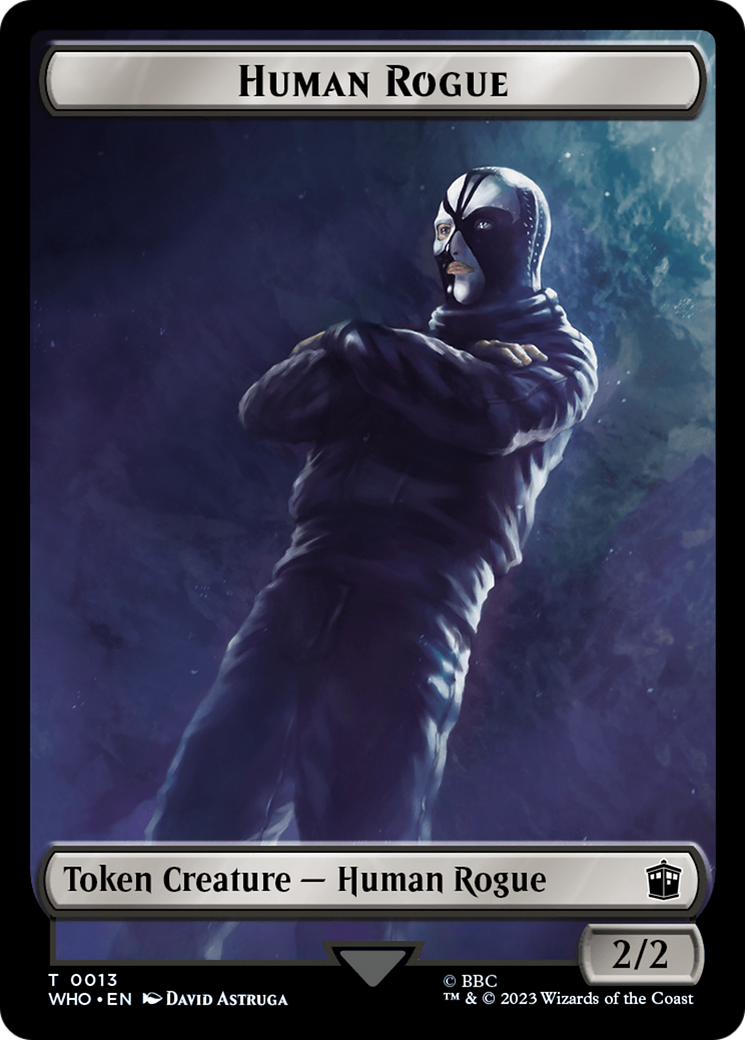 Human Rogue // Beast Double-Sided Token [Doctor Who Tokens] | Gate City Games LLC