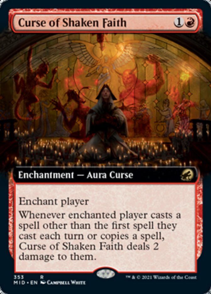 Curse of Shaken Faith (Extended Art) [Innistrad: Midnight Hunt] | Gate City Games LLC