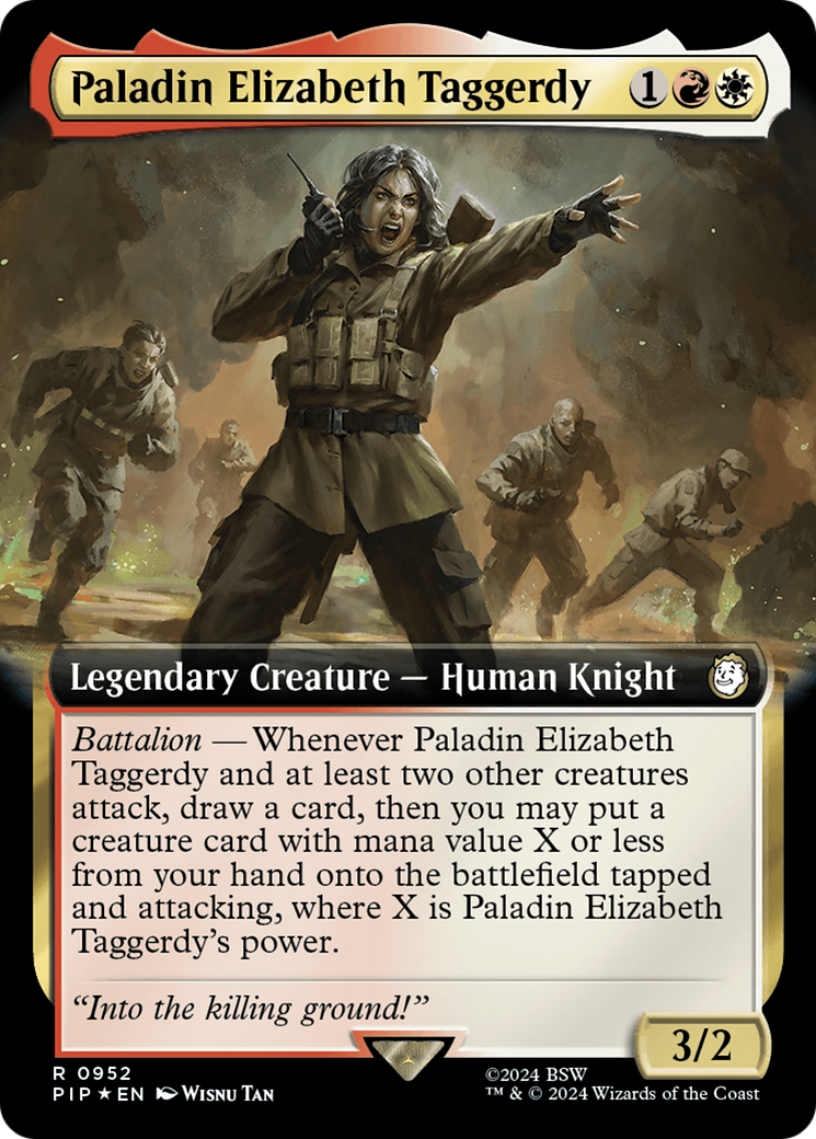 Paladin Elizabeth Taggerdy (Extended Art) (Surge Foil) [Fallout] | Gate City Games LLC