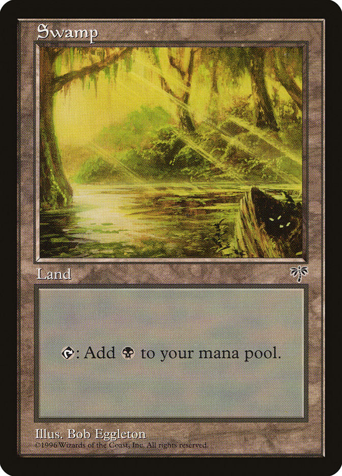Swamp (Two Sets of Eyes Bottom Right) [Mirage] | Gate City Games LLC