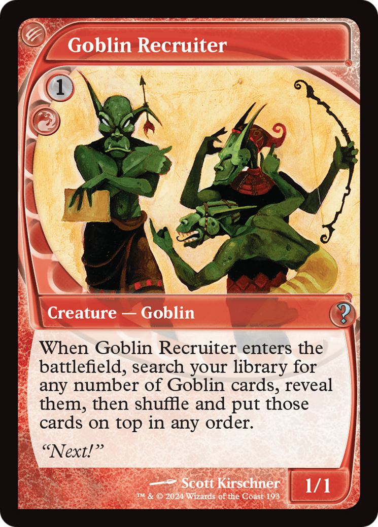 Goblin Recruiter (Future Sight) [Mystery Booster 2] | Gate City Games LLC