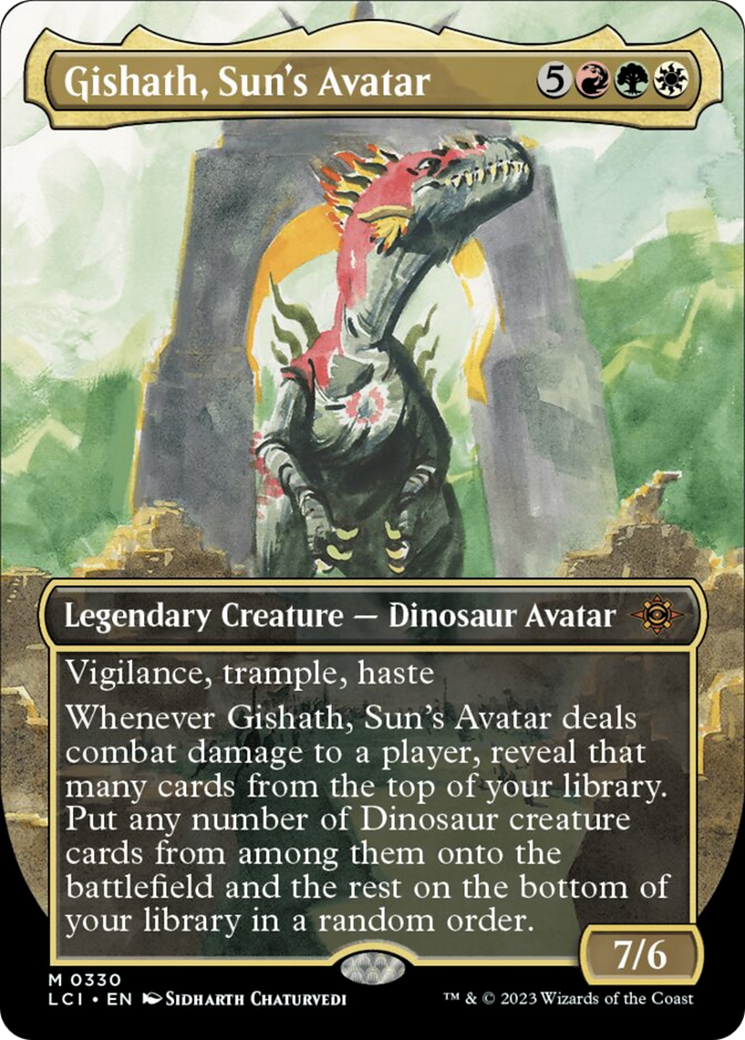 Gishath, Sun's Avatar (Borderless) [The Lost Caverns of Ixalan] | Gate City Games LLC