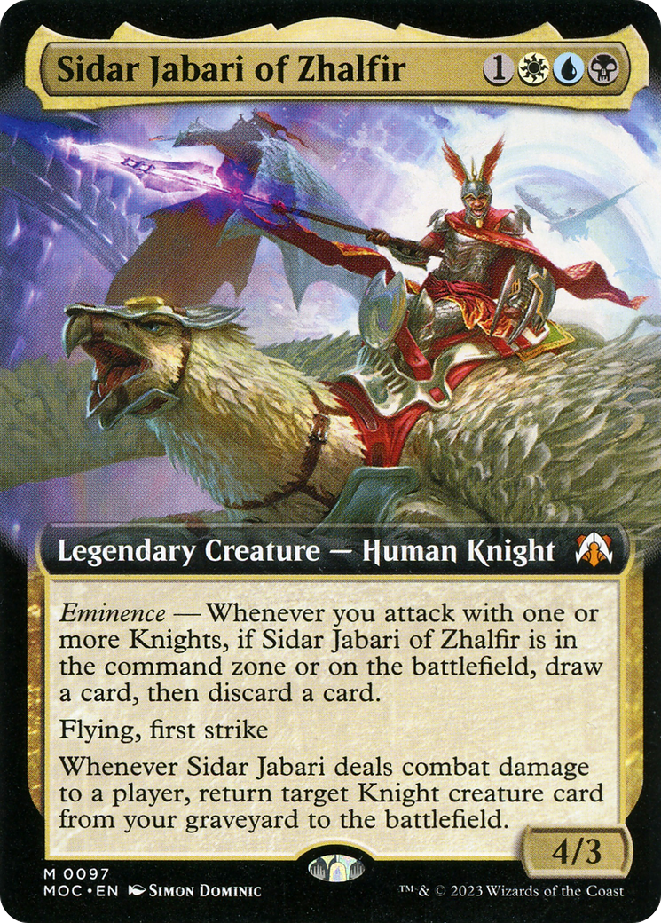 Sidar Jabari of Zhalfir (Extended Art) [March of the Machine Commander] | Gate City Games LLC