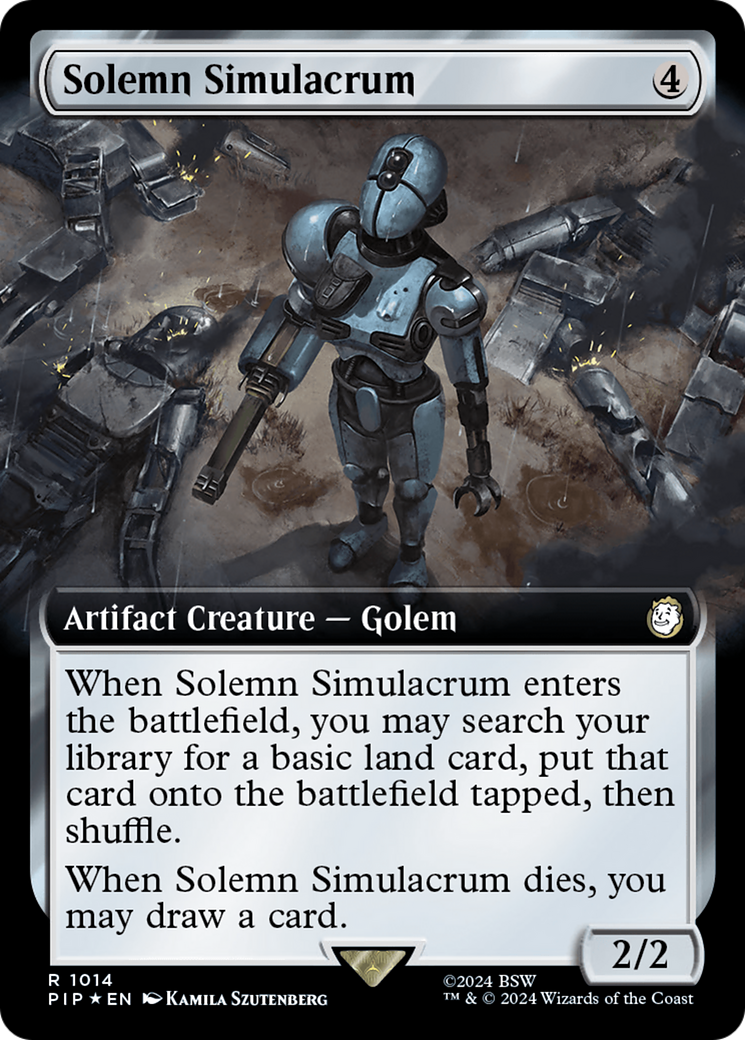 Solemn Simulacrum (Extended Art) (Surge Foil) [Fallout] | Gate City Games LLC