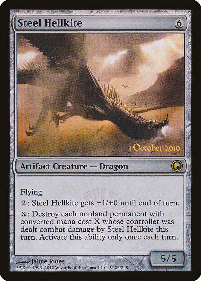 Steel Hellkite [Scars of Mirrodin Prerelease Promos] | Gate City Games LLC