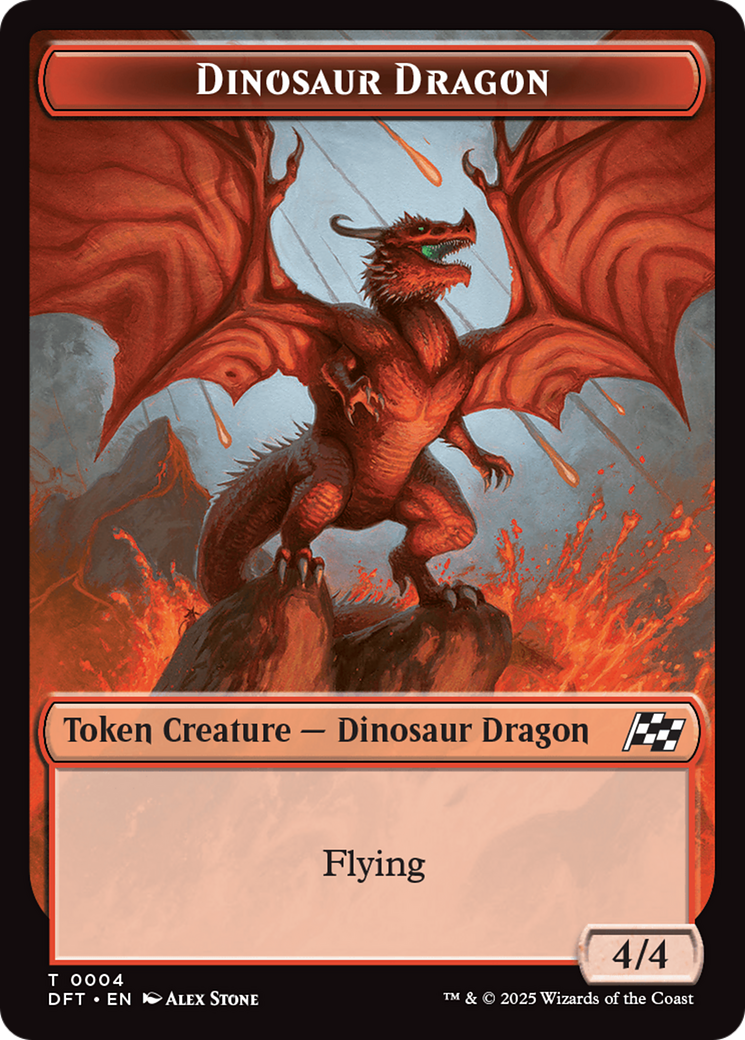 Dinosaur Dragon // Treasure Double-Sided Token [Aetherdrift Tokens] | Gate City Games LLC