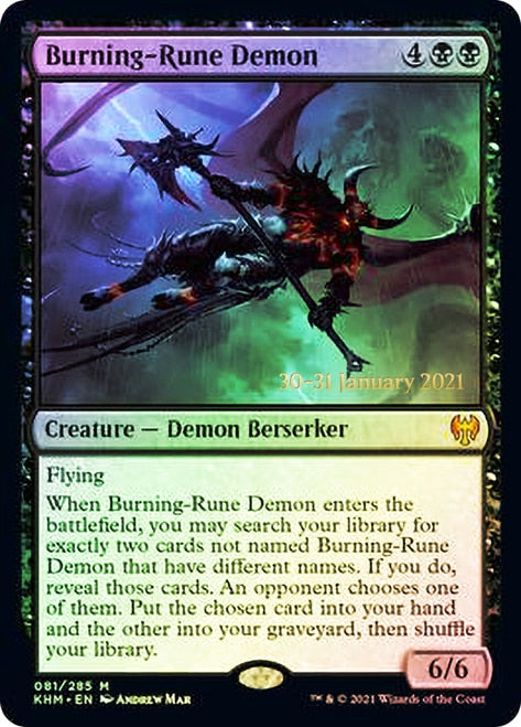 Burning-Rune Demon [Kaldheim Prerelease Promos] | Gate City Games LLC