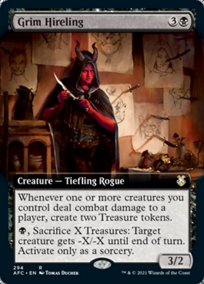 Grim Hireling (Extended Art) [Dungeons & Dragons: Adventures in the Forgotten Realms Commander] | Gate City Games LLC