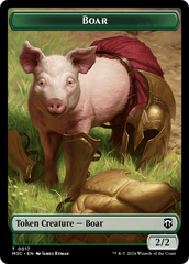 Boar (Ripple Foil) // Forest Dryad Double-Sided Token [Modern Horizons 3 Commander Tokens] | Gate City Games LLC